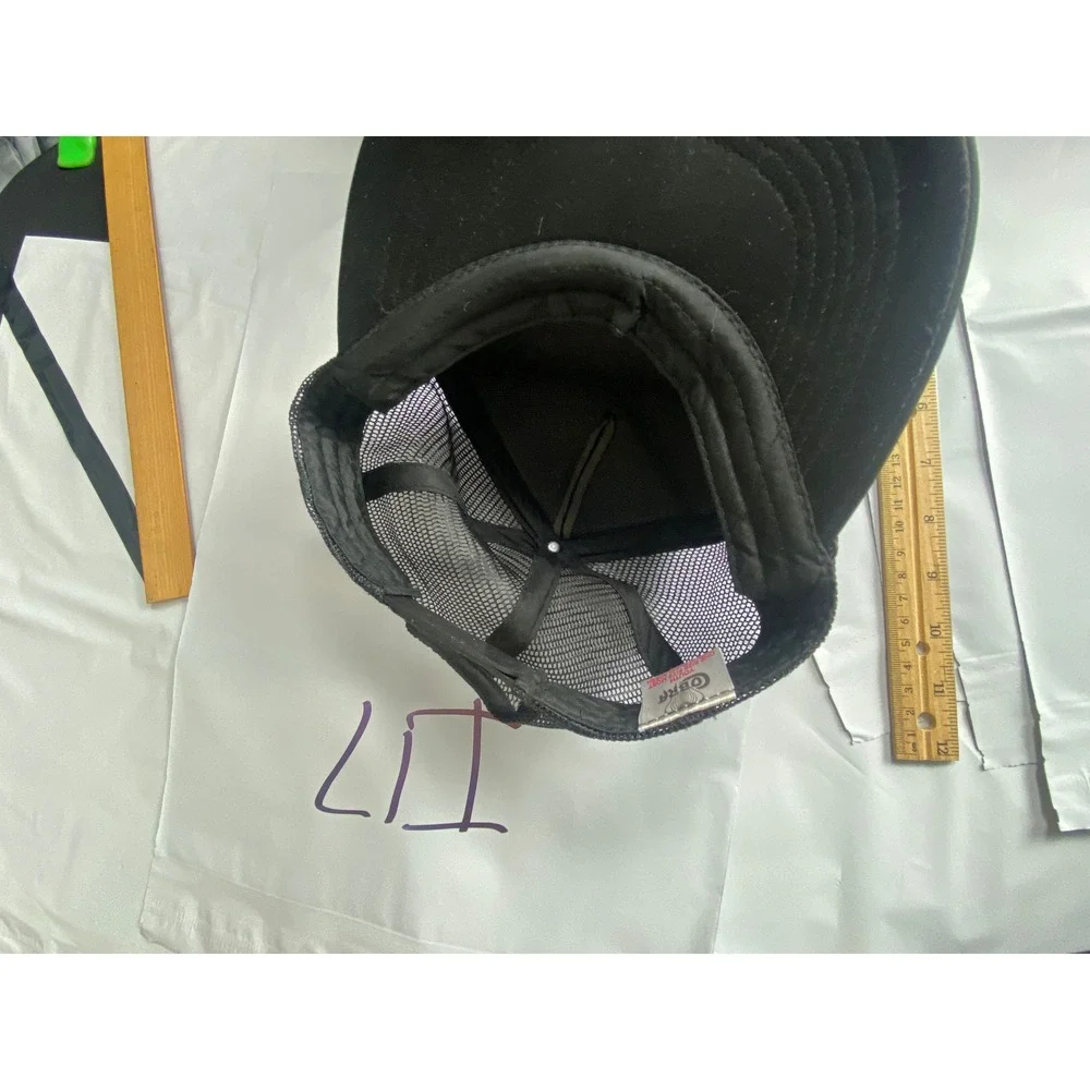 Black Trucker Hat White Logo Adjustable Mesh‎ Back Casual Streetwear
